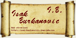 Isak Burkanović vizit kartica